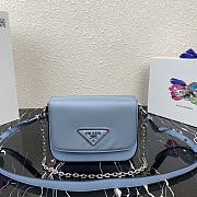 Prada Identity Shoulder Bag Nylon/Leather Blue 1BD263 21x16x6.5cm - 1