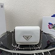 Prada Identity Shoulder Bag Nylon/Leather White 1BD263 21x16x6.5cm - 1