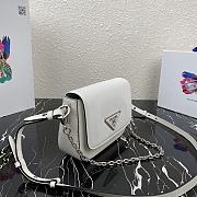 Prada Identity Shoulder Bag Nylon/Leather White 1BD263 21x16x6.5cm - 2