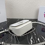 Prada Identity Shoulder Bag Nylon/Leather White 1BD263 21x16x6.5cm - 5