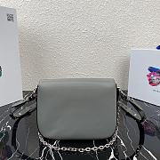 Prada Identity Shoulder Bag Nylon/Leather Gray 1BD263 21x16x6.5cm - 3