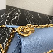 Prada Saffiano Leather Shoulder Bag Blue 1BD275 22x14x6.5cm - 6