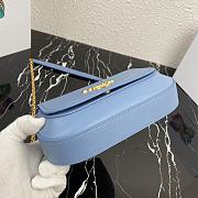 Prada Saffiano Leather Shoulder Bag Blue 1BD275 22x14x6.5cm - 5