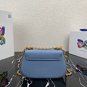 Prada Saffiano Leather Shoulder Bag Blue 1BD275 22x14x6.5cm - 2
