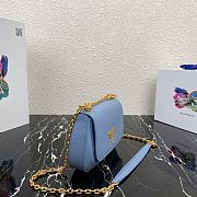 Prada Saffiano Leather Shoulder Bag Blue 1BD275 22x14x6.5cm - 4