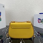 Prada Saffiano Leather Shoulder Bag Yellow 1BD275 22x14x6.5cm - 4