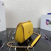 Prada Saffiano Leather Shoulder Bag Yellow 1BD275 22x14x6.5cm - 3