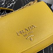 Prada Saffiano Leather Shoulder Bag Yellow 1BD275 22x14x6.5cm - 2