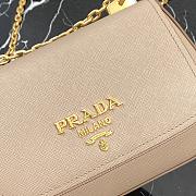 Prada Saffiano Leather Shoulder Bag Beige 1BD275 22x14x6.5cm - 6