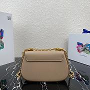 Prada Saffiano Leather Shoulder Bag Beige 1BD275 22x14x6.5cm - 5