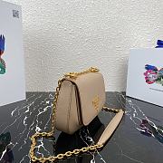 Prada Saffiano Leather Shoulder Bag Beige 1BD275 22x14x6.5cm - 3