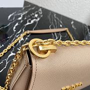 Prada Saffiano Leather Shoulder Bag Beige 1BD275 22x14x6.5cm - 2