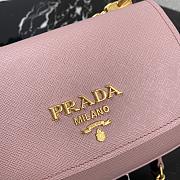 Prada Saffiano Leather Shoulder Bag Pink 1BD275 22x14x6.5cm - 2