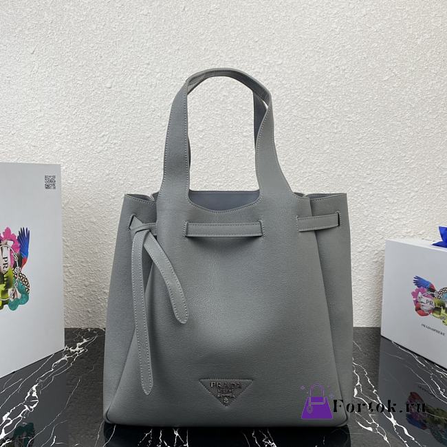 Prada Leather Tote Gray 1BG339 35x34x16cm - 1