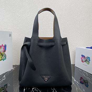 Prada Leather Tote Black 1BG339 35x34x16cm