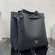 Prada Leather Tote Black 1BG339 35x34x16cm - 4
