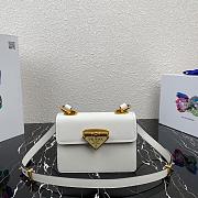 Prada Saffiano Leather Shoulder Bag White 1BD270 20x14x7cm - 1
