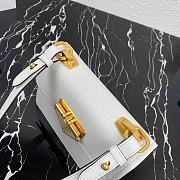Prada Saffiano Leather Shoulder Bag White 1BD270 20x14x7cm - 5
