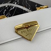 Prada Saffiano Leather Shoulder Bag White 1BD270 20x14x7cm - 3