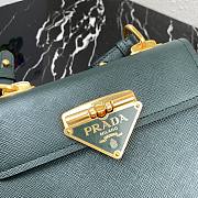 Prada Saffiano Leather Shoulder Bag Dark Green 1BD270 20x14x7cm - 4