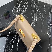 Prada Saffiano Leather Shoulder Bag Beige 1BD270 20x14x7cm - 6