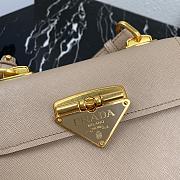Prada Saffiano Leather Shoulder Bag Beige 1BD270 20x14x7cm - 4