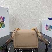 Prada Saffiano Leather Shoulder Bag Beige 1BD270 20x14x7cm - 3