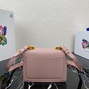 Prada Saffiano Leather Shoulder Bag Pink 1BD270 20x14x7cm - 3