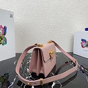 Prada Saffiano Leather Shoulder Bag Pink 1BD270 20x14x7cm - 2
