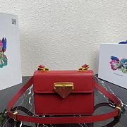 Prada Saffiano Leather Shoulder Bag Red 1BD270 20x14x7cm - 1