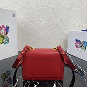 Prada Saffiano Leather Shoulder Bag Red 1BD270 20x14x7cm - 3