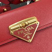 Prada Saffiano Leather Shoulder Bag Red 1BD270 20x14x7cm - 2