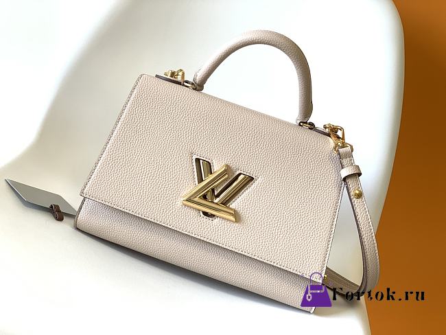Louis Vuitton Twist One Handle MM Taurillon Leather Beige M57092 29x21x12cm - 1