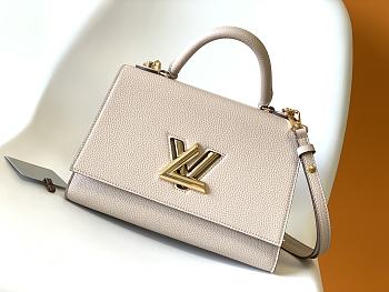 Louis Vuitton Twist One Handle MM Taurillon Leather Beige M57092 29x21x12cm