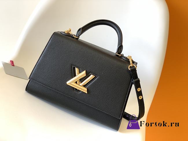 Louis Vuitton Twist One Handle MM Taurillon Leather Black M57090 29x21x12cm - 1