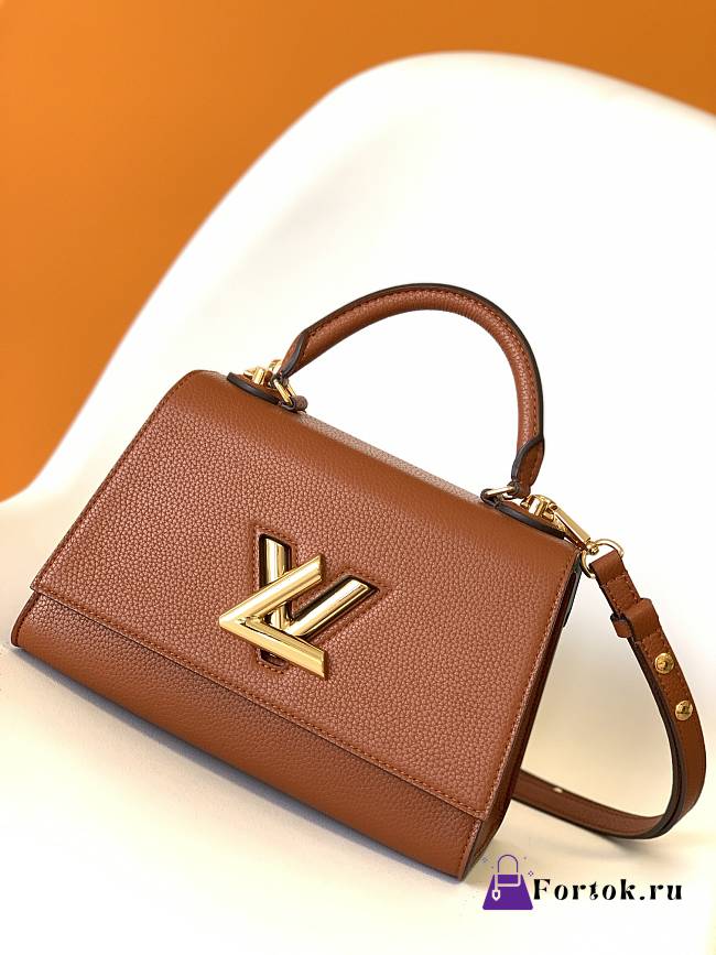 Louis Vuitton Twist One Handle PM Taurillon Leather Caramel M57897 17x25x11cm - 1