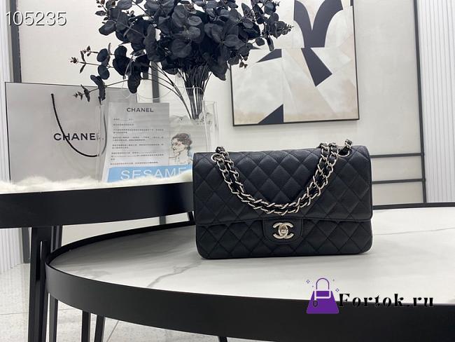 Chanel Lambskin & Silver-Tone Metal Black 0111221 25.5cm - 1