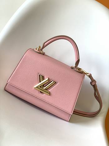 Louis Vuitton Twist One Handle PM Taurillon Leather Rose Pink M57584 17x25x11cm