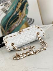 Chanel Flap Bag 2.55 Leather White 25.5cm - 6