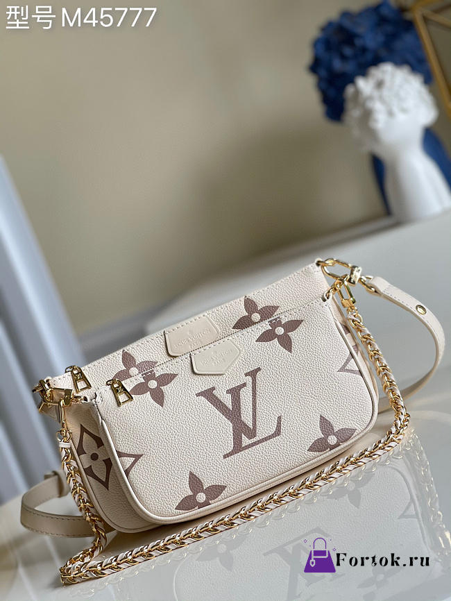 Louis Vuitton Multi Pochette Accessoires Monogram Leather White M45777 24x13.5x4cm  - 1