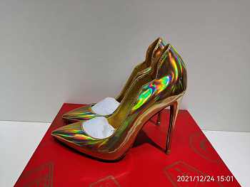 Christian Louboutin Hot Chick Iridescent Scallop Leather Pumps 120mm