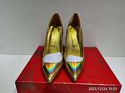 Christian Louboutin Hot Chick Iridescent Scallop Leather Pumps 120mm - 6