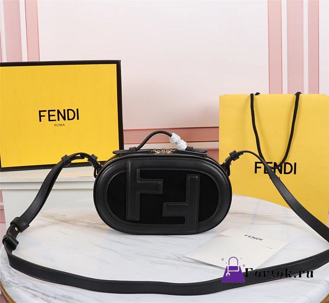 Fendi Mini Camera Case Suede/Leather Black 8BS058AHSB 21x8x13cm - 1