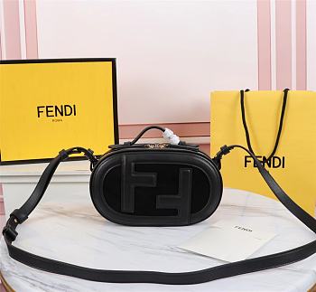 Fendi Mini Camera Case Suede/Leather Black 8BS058AHSB 21x8x13cm