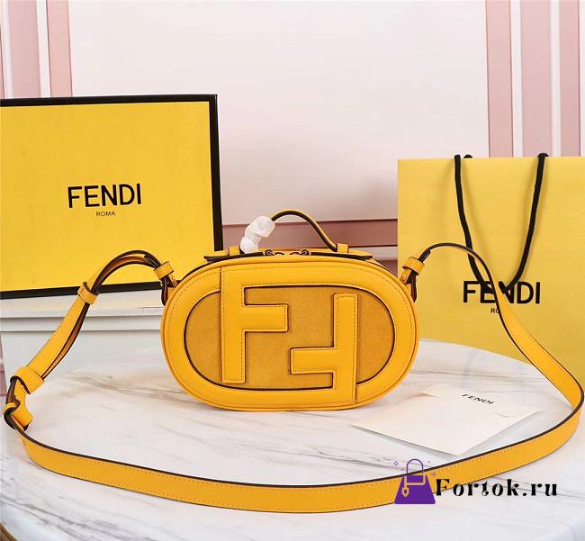 Fendi Mini Camera Case Suede/Leather Yellow 8BS058AHSB 21x8x13cm - 1