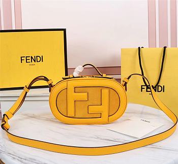 Fendi Mini Camera Case Suede/Leather Yellow 8BS058AHSB 21x8x13cm