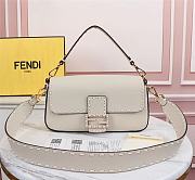 Fendi Baguette Leather White 8BR600AH96 27×6×15cm - 1