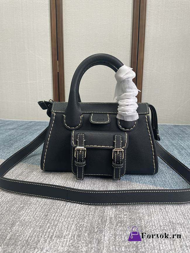 Chloe Mini Edith Bag Leather Black 26.5x16x11cm - 1