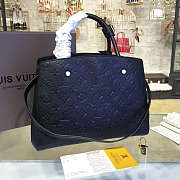 Louis Vuitton Montaigne MM Monogram Leather Black M41048 33x23x15cm - 1