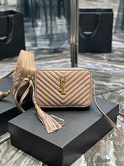 Ysl Lou Camera Bag in Quilted Leather Beige 612544 23x16x6cm - 1